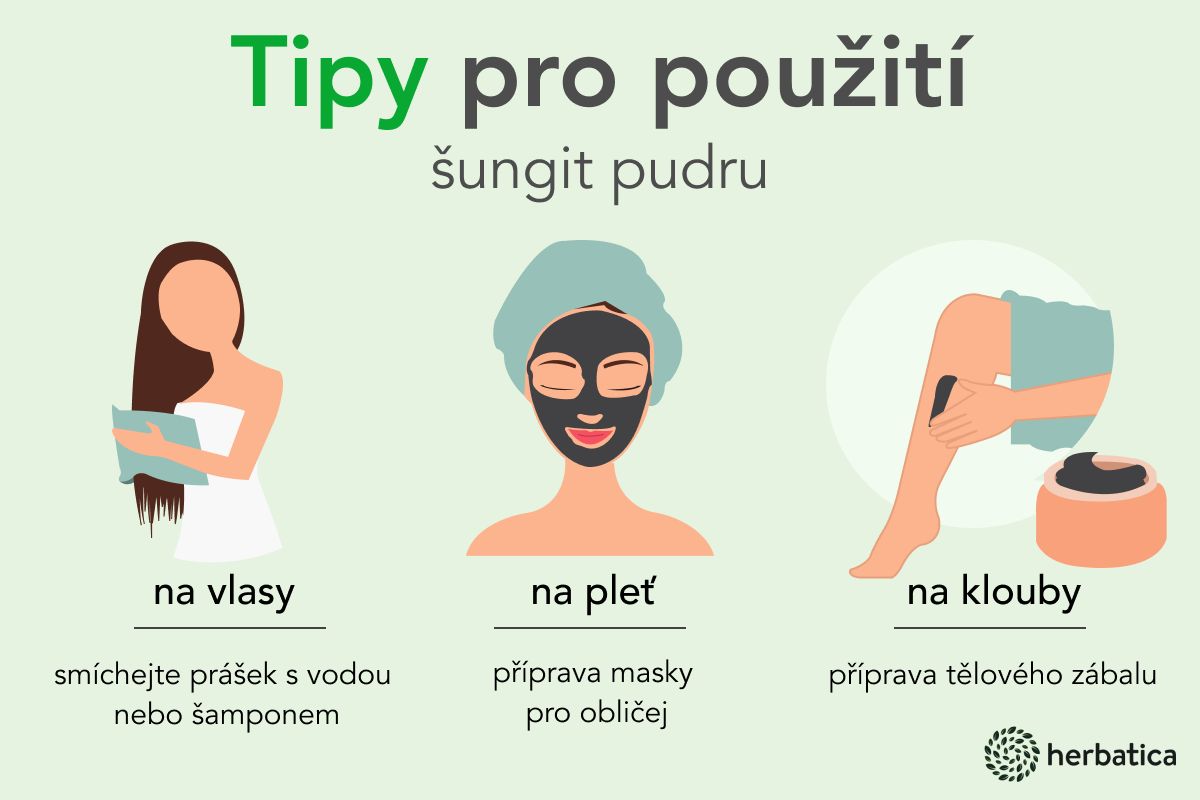 Herbatica šungit pudr tipy k použití